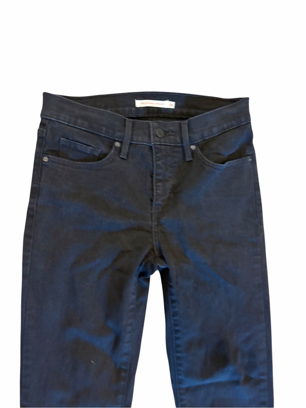 LEVIS Washed Black 314 Shaping Straight Jeans Size 25 Stretch Denim Mid- Rise - Picture 5 of 8